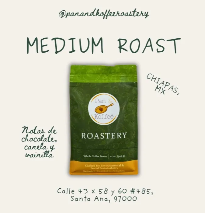 Café en grano tostado medio Pan & Kof.feé — Chiapas, MX — 340g